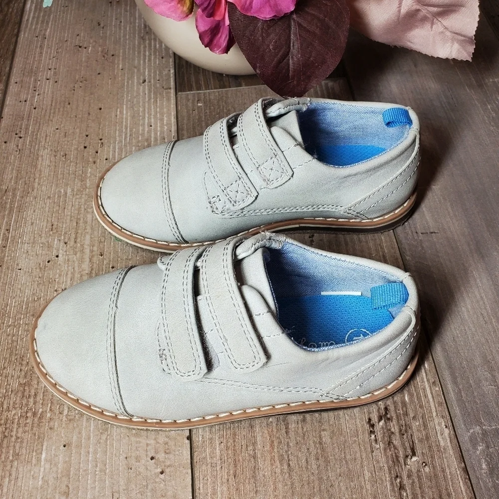 Cat & Jack Grey Toddler Boy Velcro Oxford Dress Shoes Size 10 NWOT EUC
